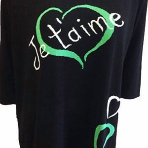 Je’taime-Pullover in Schwarz/Grün