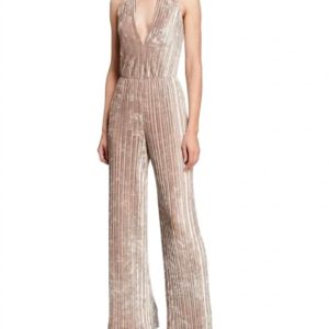 zerstoßen Velvet Denley Jumpsuit in Gold