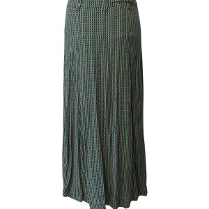 Ganni Check Print Maxi Rock in schwarz und grün Viskose