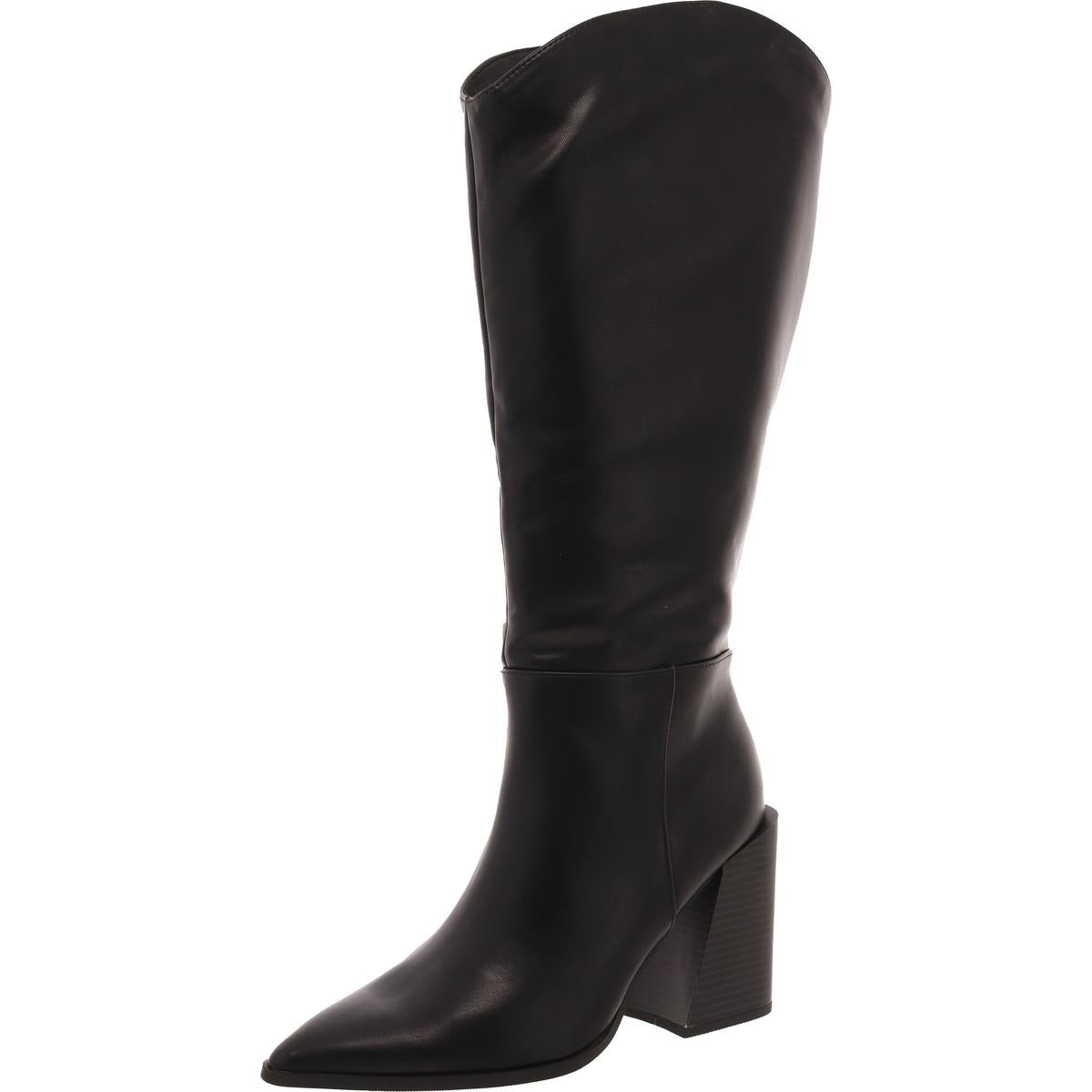 Tati Kniehohe Stiefel aus Kunstleder mit Blockabsatz