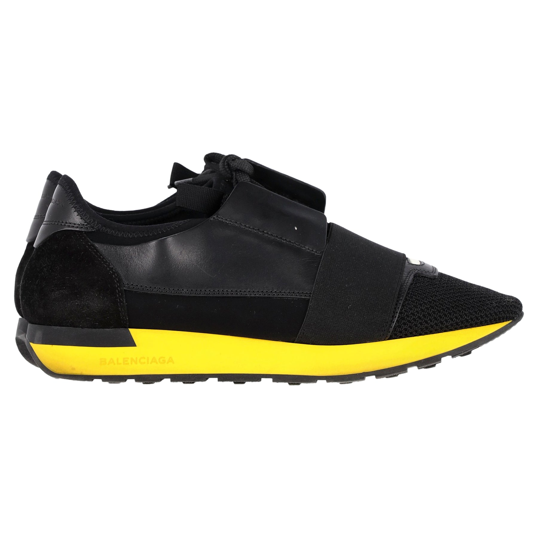Balenciaga Race Runner Sneakers aus schwarzem Leder und Wildleder 7833197903932