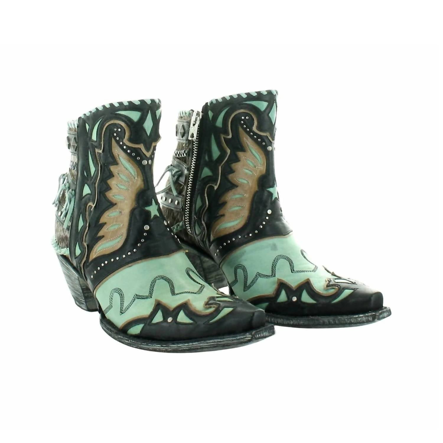 Damen Adler Flugstiefel in schwarz/aqua – 7706159579196