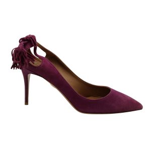 Aquazzura Forever Marilyn Tassel Pumps in lila Wildleder 7703707058236