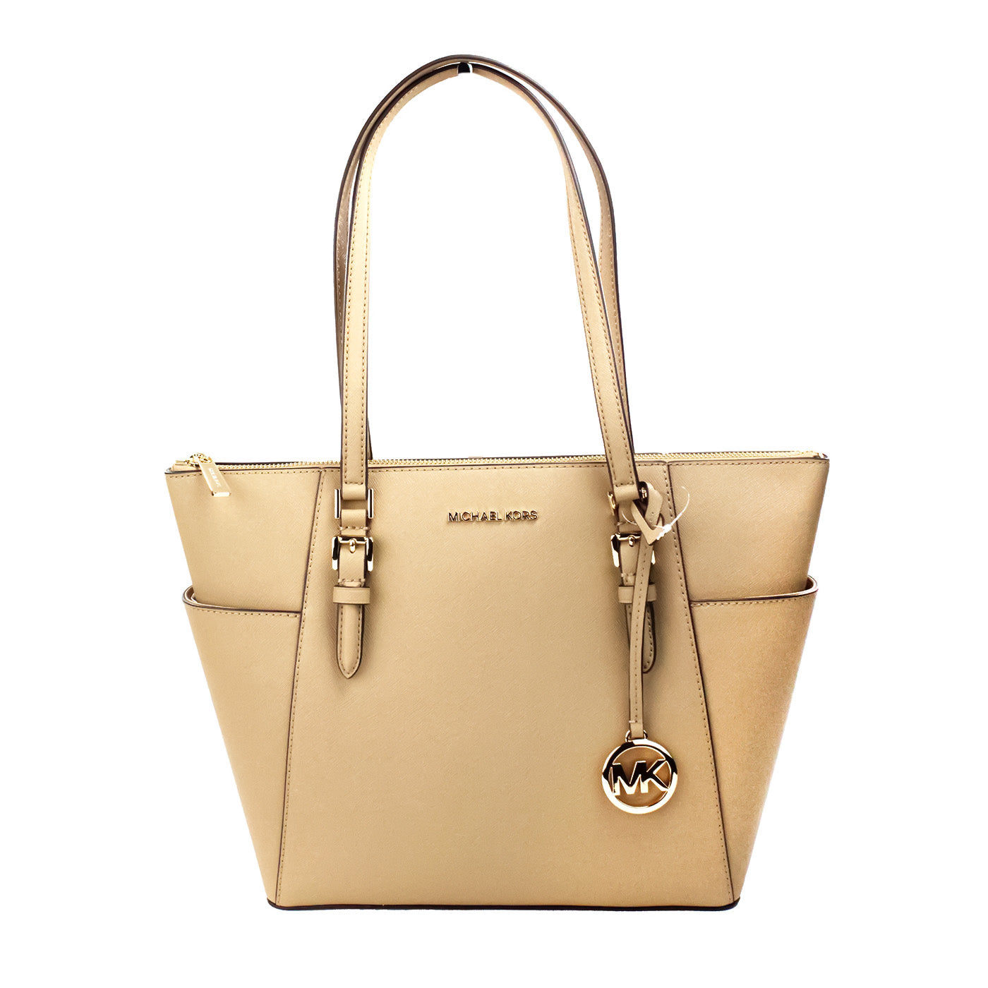 Michael Kors Charlotte Camel Large Leder oben Reißverschluss Tasche Damen Geldbörse