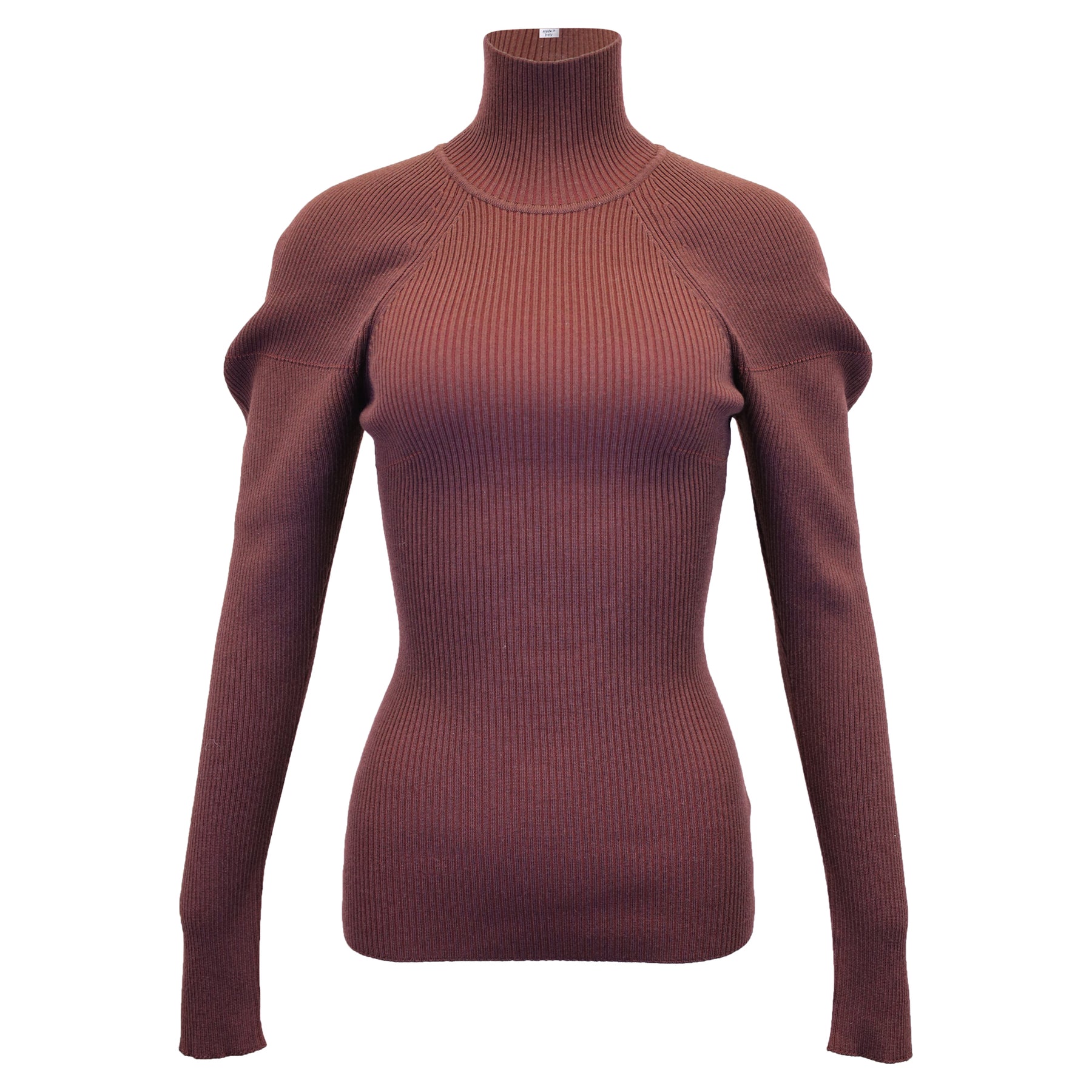 Victoria Beckham – Strickpullover aus brauner Wolle mit Rollkragen – 7748775411772