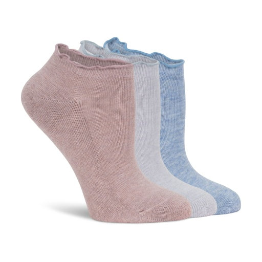 Zitrone Damen 3 Packung 1/2 Frottee Wolke Salat Rand Low Cut Socken