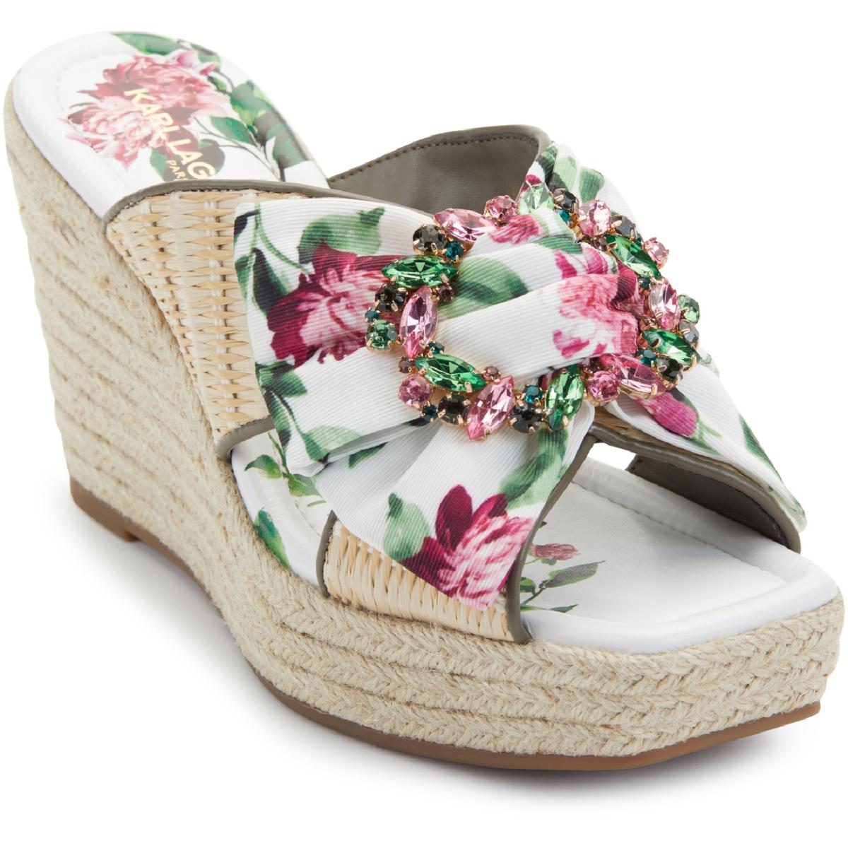 CARIZA florale quadratische Zehen Espadrilles