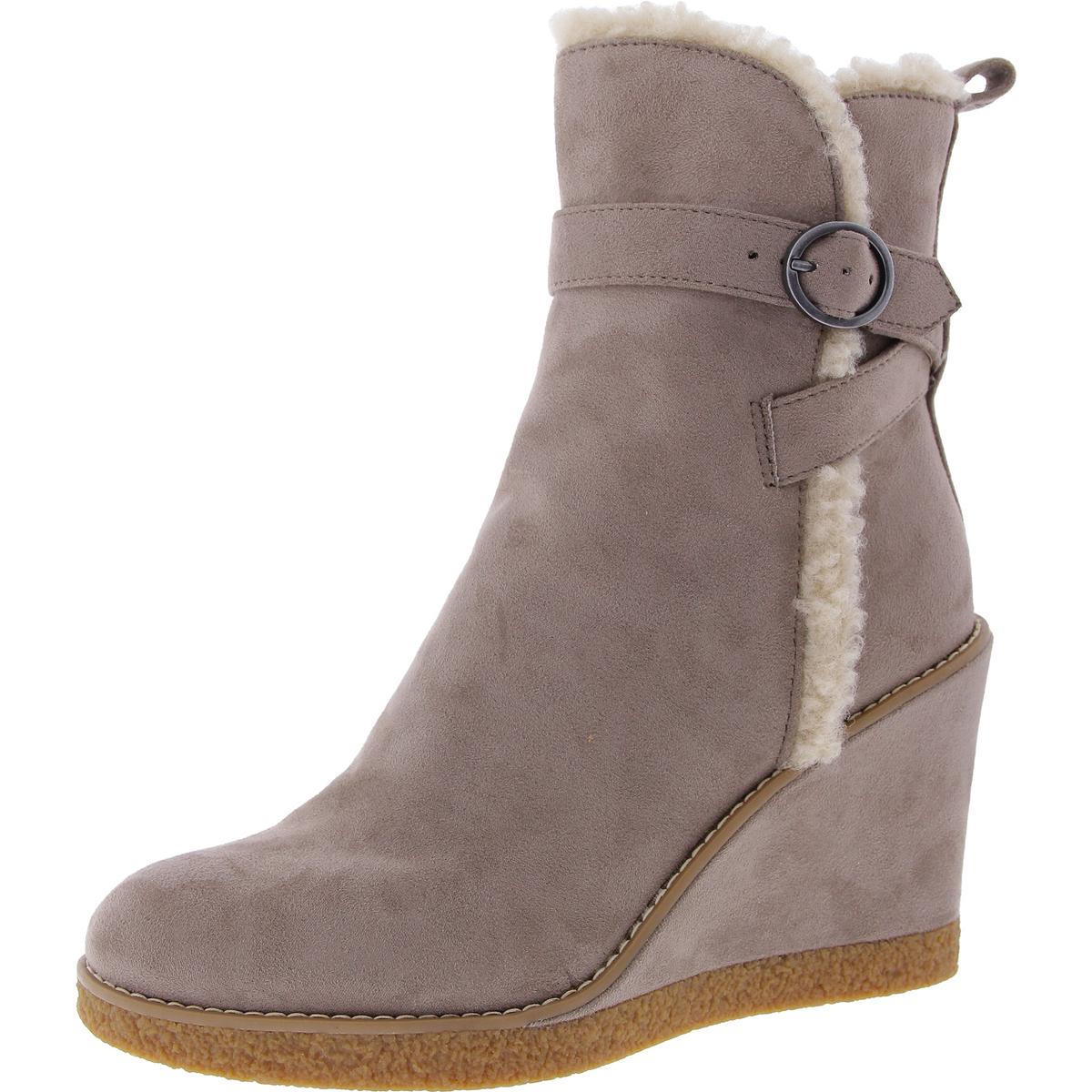 Stiefeletten aus Kunstfell-Wildlederimitat