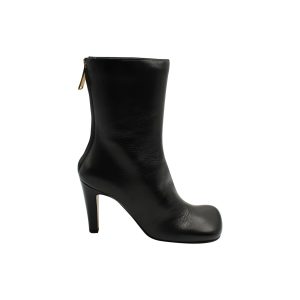 Bottega Veneta Bloc Stiefel aus schwarzem Leder 7703697981500