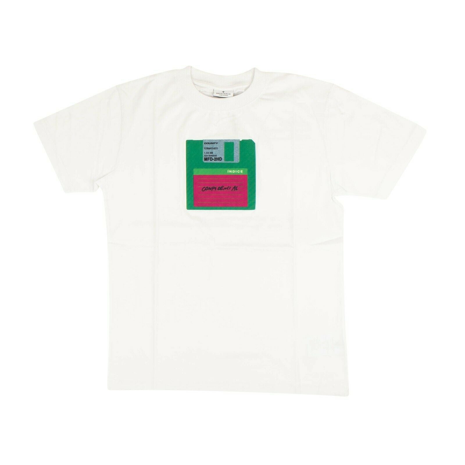 Weißes Floppy Disc Kurzarm-T-Shirt
