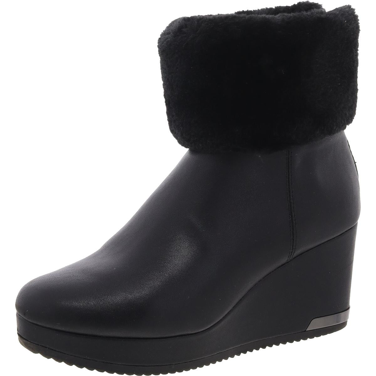 POWELL WEDGE BOOTIE Keilstiefel aus Kunstleder mit Kunstpelzfutter