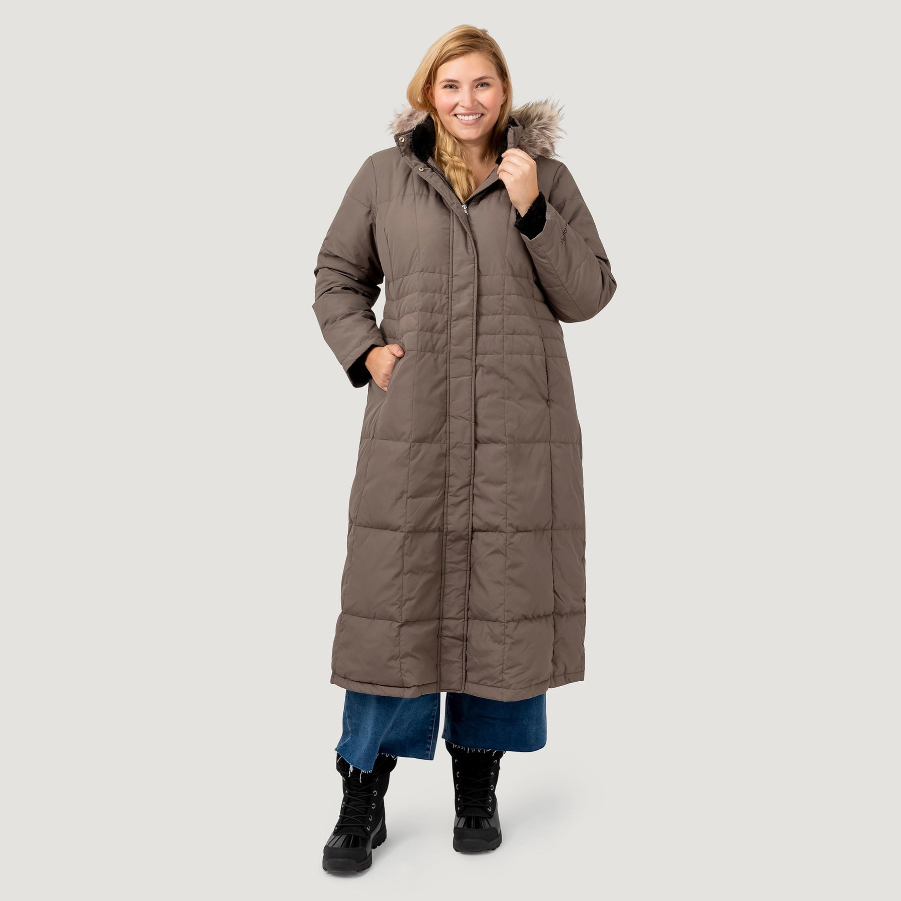 Free Country Damen plus Größe voller Länge Pracht Daunenjacke