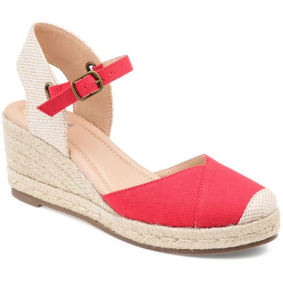 Ashlyn Leinen Knöchelriemen Keil Sandalen