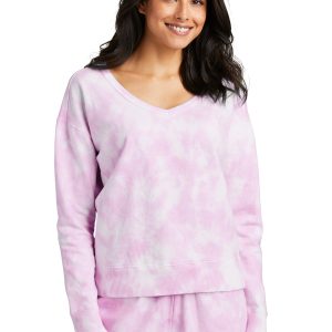 Port & Company Damen Strand waschen Wolke Krawatte-Dye V-Ausschnitt Sweatshirt LPC140V