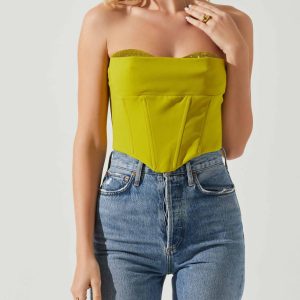 Corset Shanna Top in Lime grün