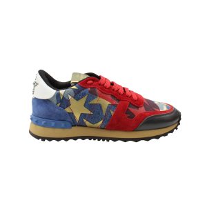 Valentino Garavani Limited Star Rockrunner Sneakers aus mehrfarbigem Wildleder & Leder 7703686512700