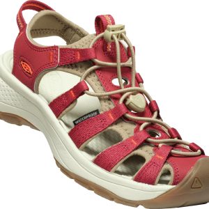 Astoria West Fisherwoman Leder Sandale in Merlot / Scharlach ibis