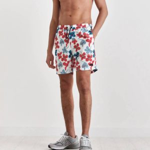 Noden Swim kurz in rotblau blumigen Seersauger