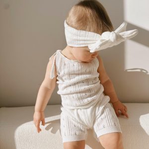 Luna + Luca Pointelle Jumpsuit weiß