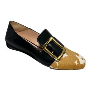 Bally Janelle 6225887 Damen weiß/schwarze Pony-Loafer aus Leder