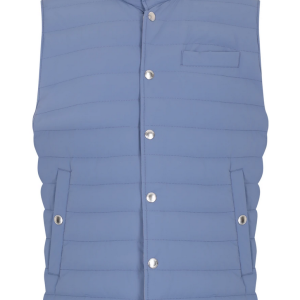 Brunello Cucinelli Herren-Daunensteppweste in Blau