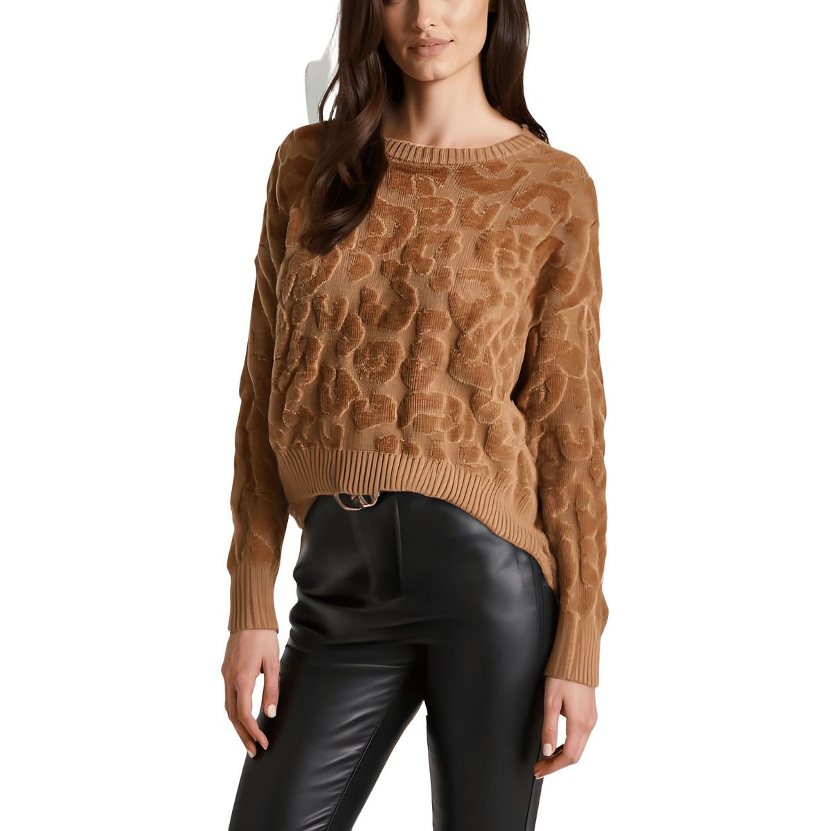 Animal Print Chenille Pullover