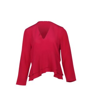 Etro Tiered Langarmbluse in rosa Seide