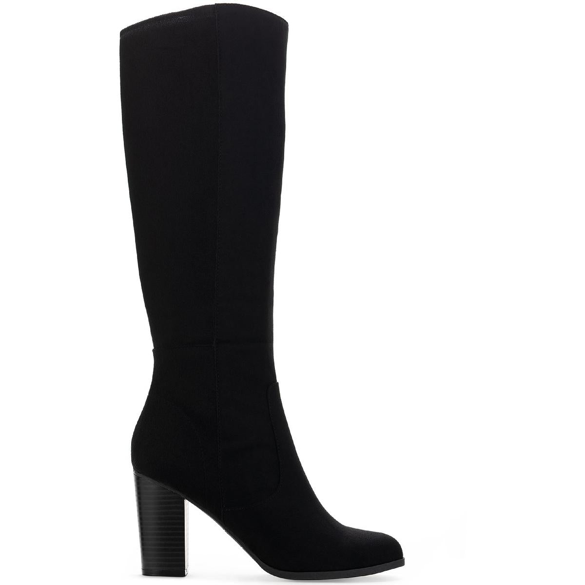 Addyy kniehohe Stiefel aus Wildlederimitat mit breiter Wade