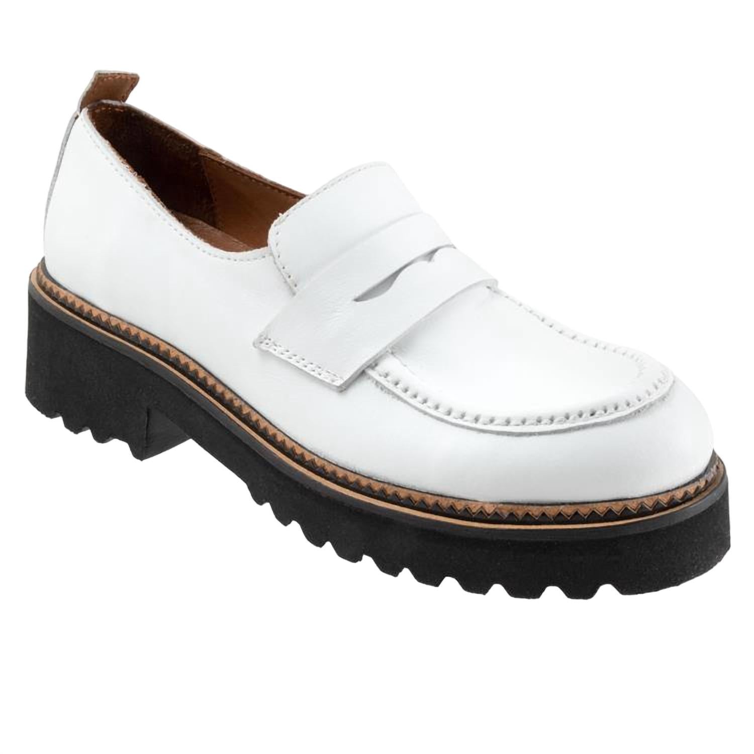 Damen Annie schleppte Loafer – mittel in weiß 7832143069244