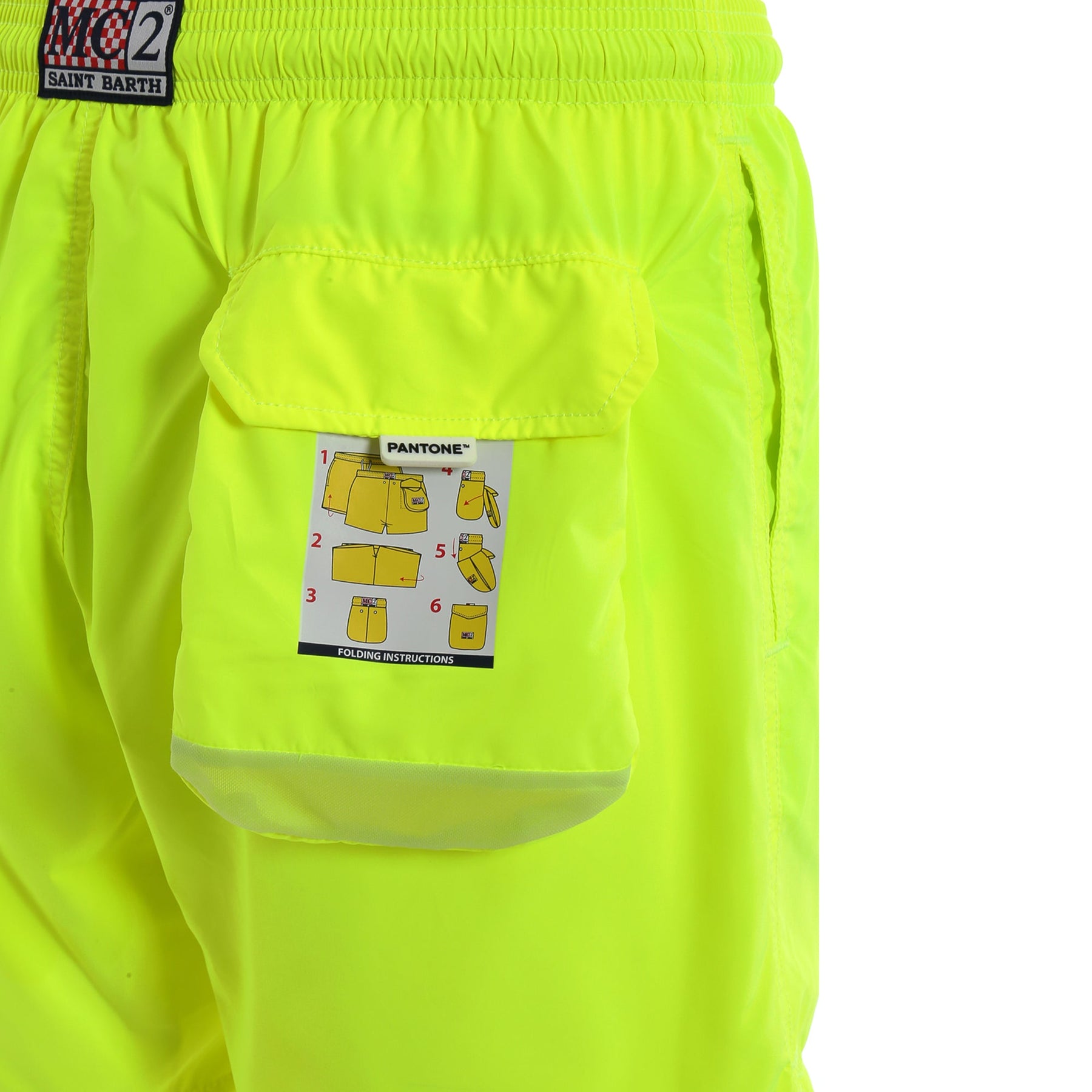 MC2 St. Barth Herren Neon grün leicht Stoff Herren Badeshorts Stämme Pantone, xx-large