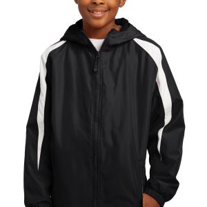 Sport-Tek Fleece-gefütterte Colorblock-Jacke für Jugendliche
