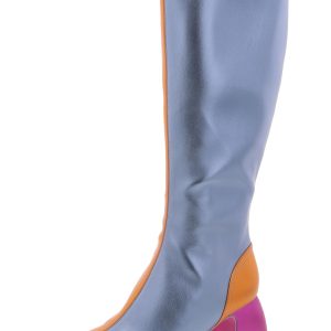 Olympia Damen Kunstleder Block Absatz kniehohe Stiefel
