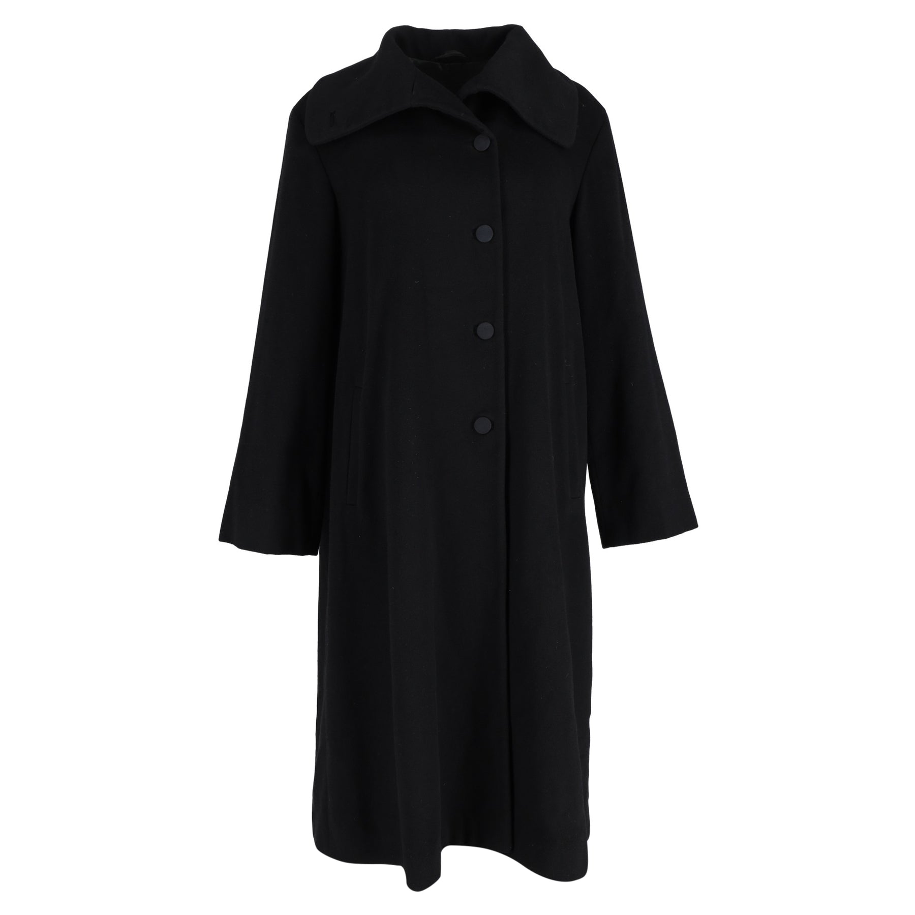 Giorgio Armani Langmantel aus schwarzer Wolle 7748740808764