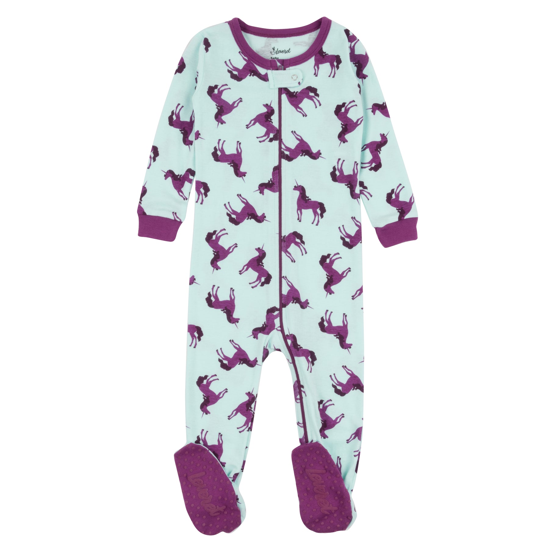 Kinder gefüttert Baumwolle Pyjamas Einhorn lila