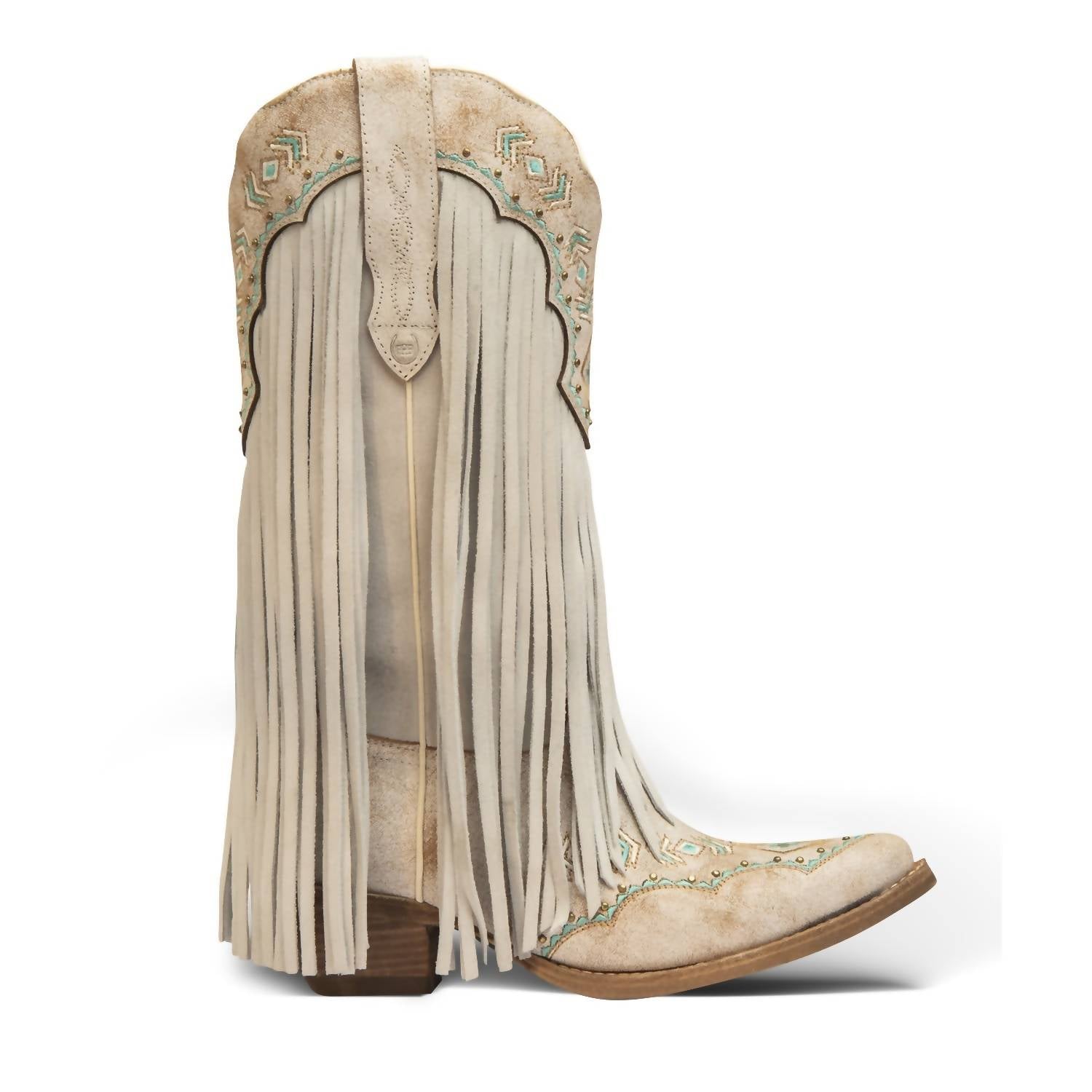 Damen franny Leder cowgirl Stiefel in weiß 7749091590204