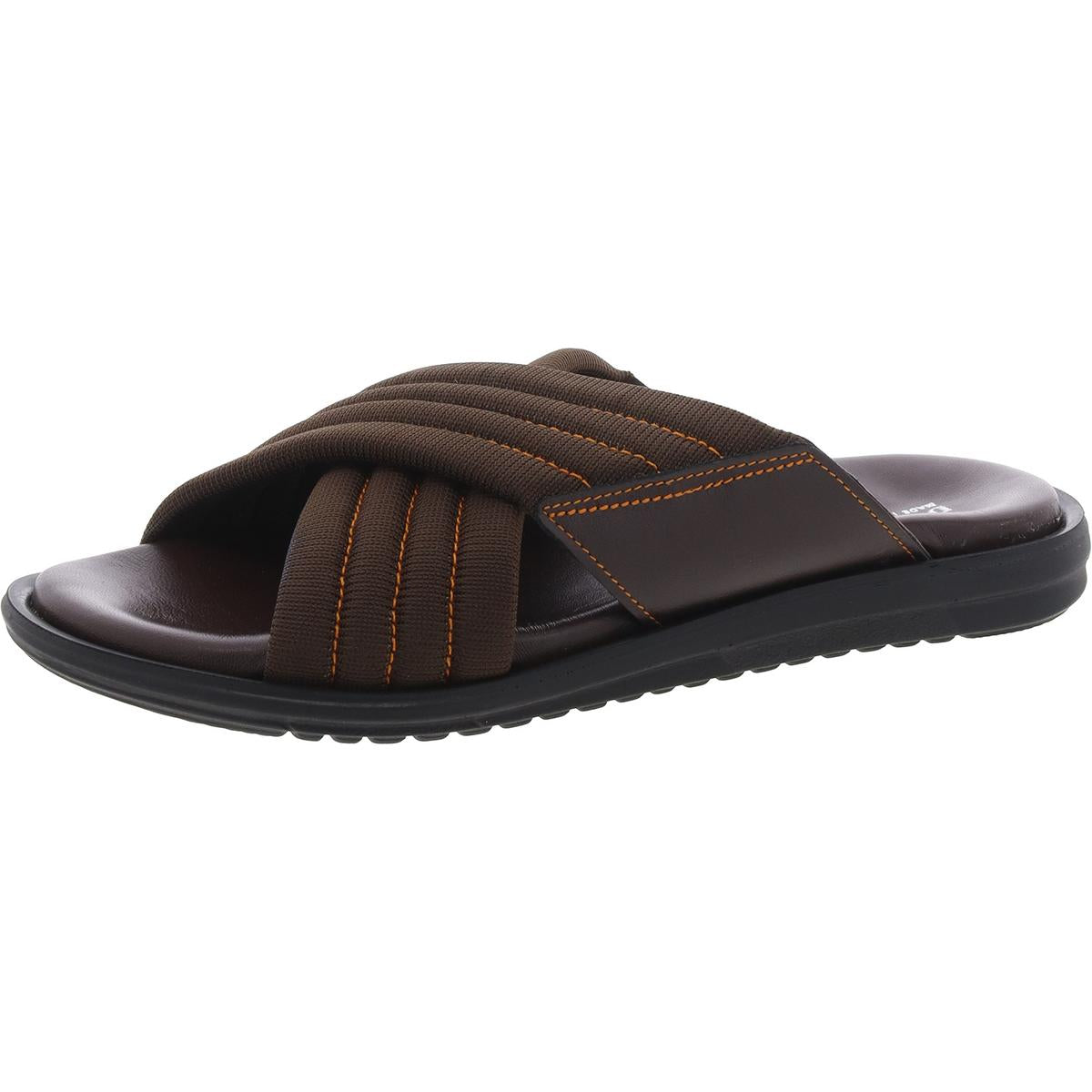 Criss-Cross Leder Slide Sandalen
