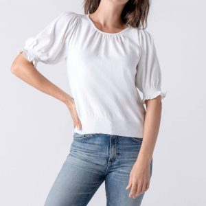 Puff Sleeve Abschlag in weiß