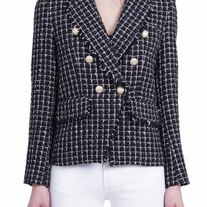 Angie Tweed Blazer in schwarz