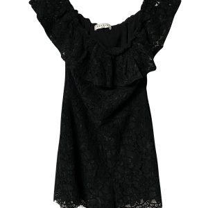 Sandro schulterfrei-Jumpsuit aus schwarzem Polyester 7766569943100