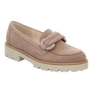 Damen Mitte Plattform Loafer in taupe Wildleder