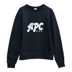 APC USA Print Pullover aus blauer Baumwolle 7766527541308