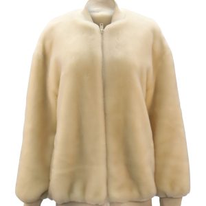 Tibi Luxe Kunstfell Track Jacke aus Elfenbein Polyester 7748674912316