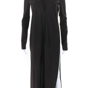 Christopher Esber Damen länglich Spritzer Schlitz Bluse Schokolade braun 7833282478140