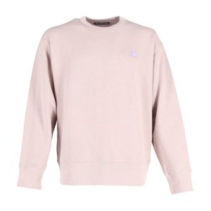Acne Studios Gesicht Patch Sweatshirt in rosa Baumwolle