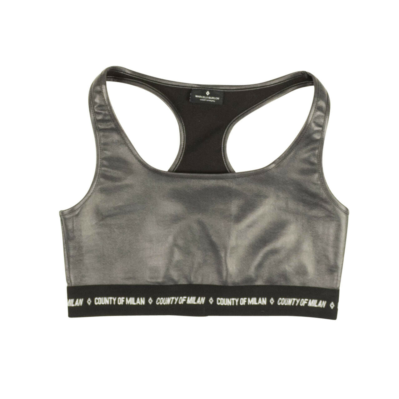 Marcelo Burlon Shiny Logo Band Sports Bra schwarz
