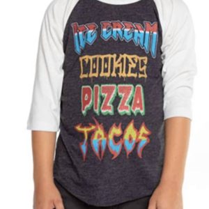 Jungen-Raglan-Baseball-T-Shirt aus recyceltem Vintage-Jersey mit 3/4-Ärmeln in Schwarz und Salz