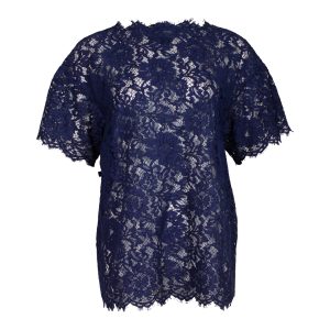 Valentino Lace Top in Marineblaue Baumwolle 7703681433660