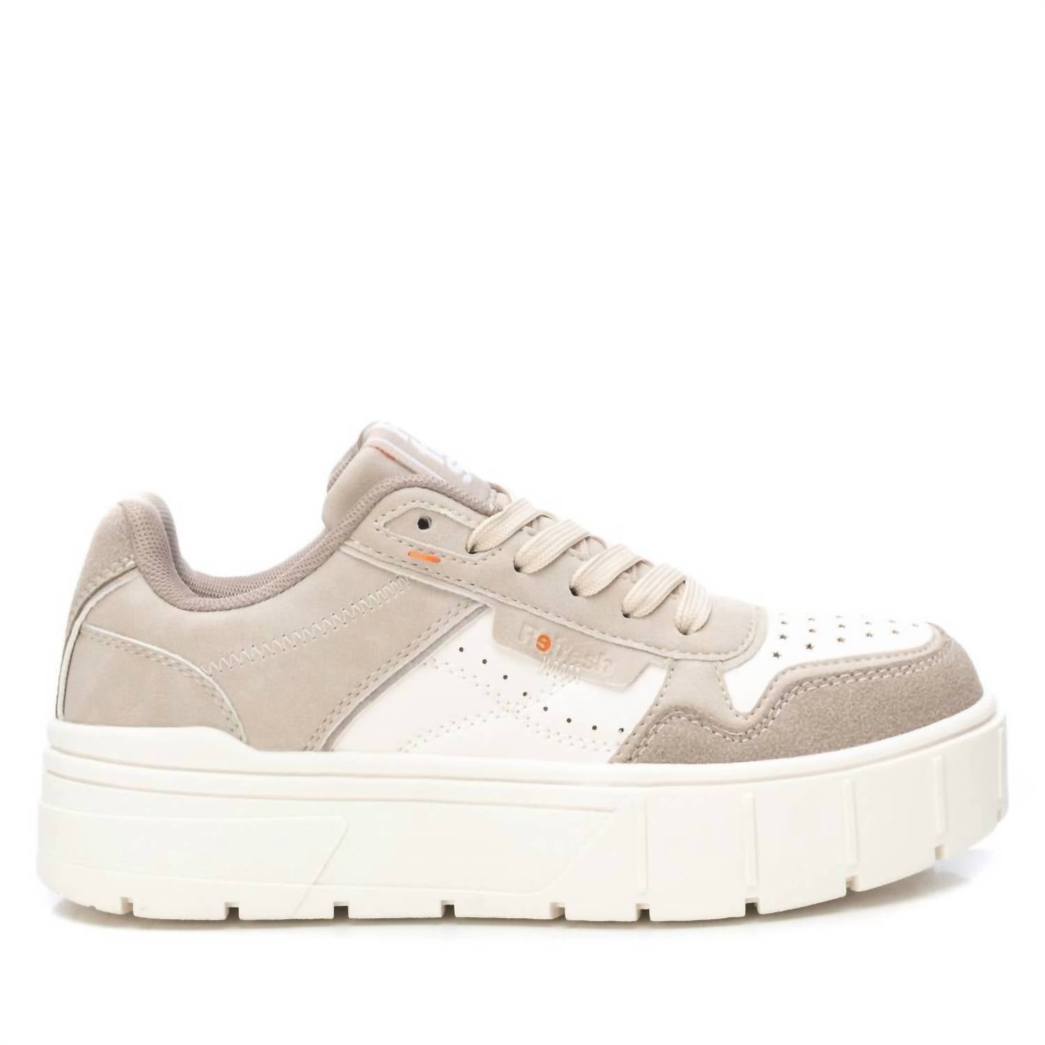 Damen Doppelte Gummi Sneakers in beige 7764971978812