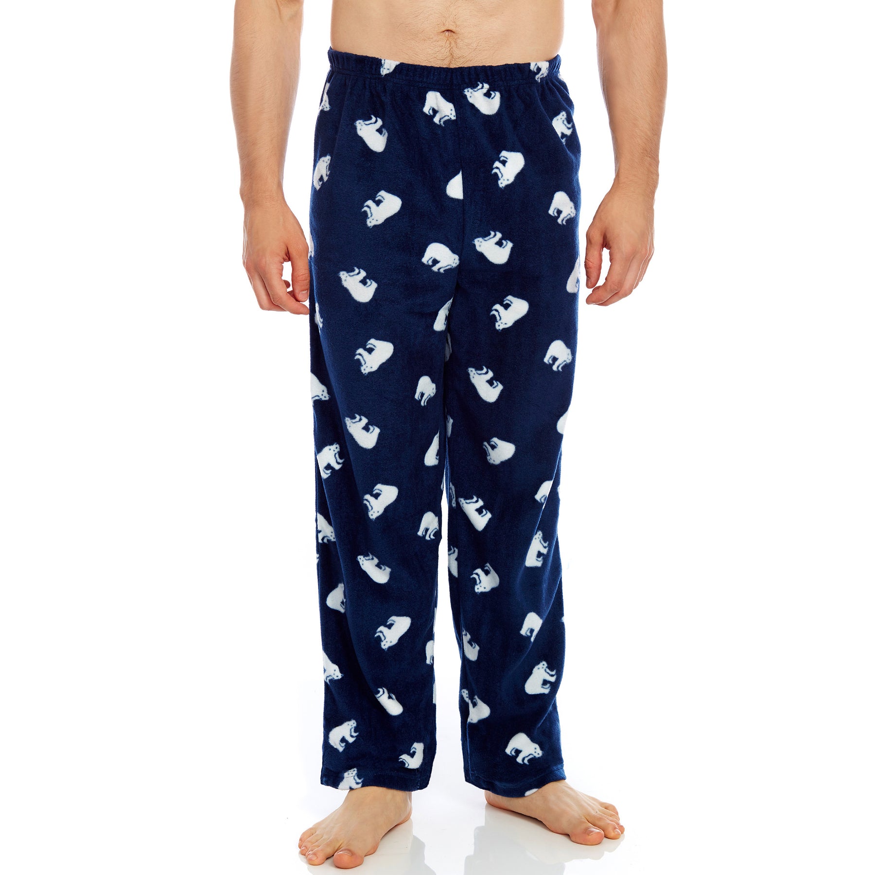 Christmas Herren Fleece Pyjama Hose Eisbär