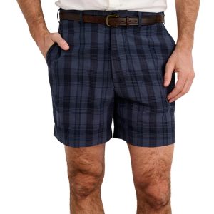 Flat Front Kurz in Marine Madras
